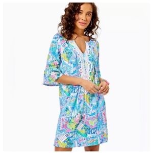 NWT Krysta Tunic Dress lilly pulitzer pop up wish you were here Print